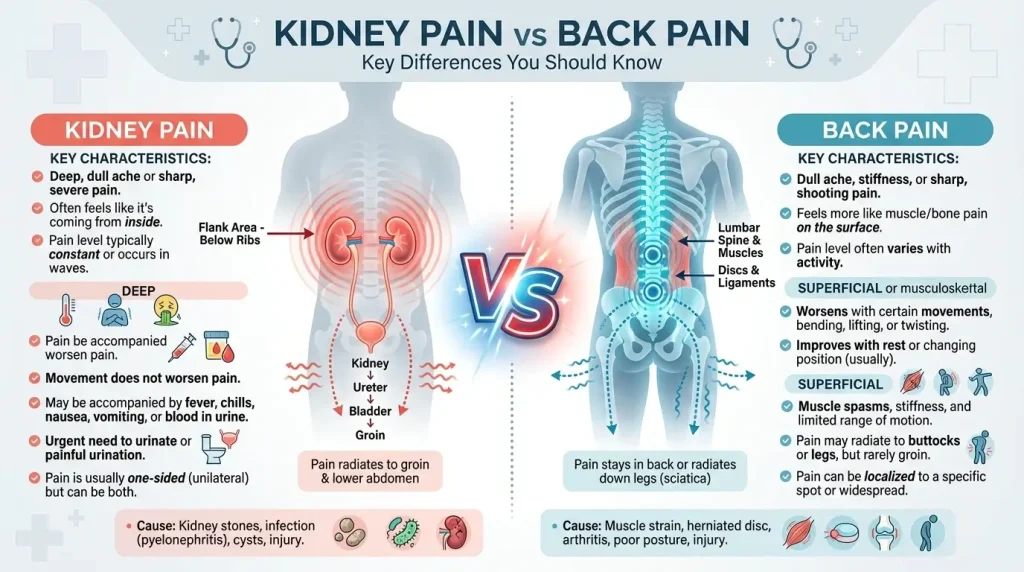 Kidney Pain vs Back Pain Red Flags